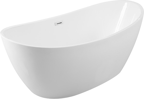 Besco Wanna wolnostojąca Ayla 170x80 cm + maskownice syfonu w kolorze białym