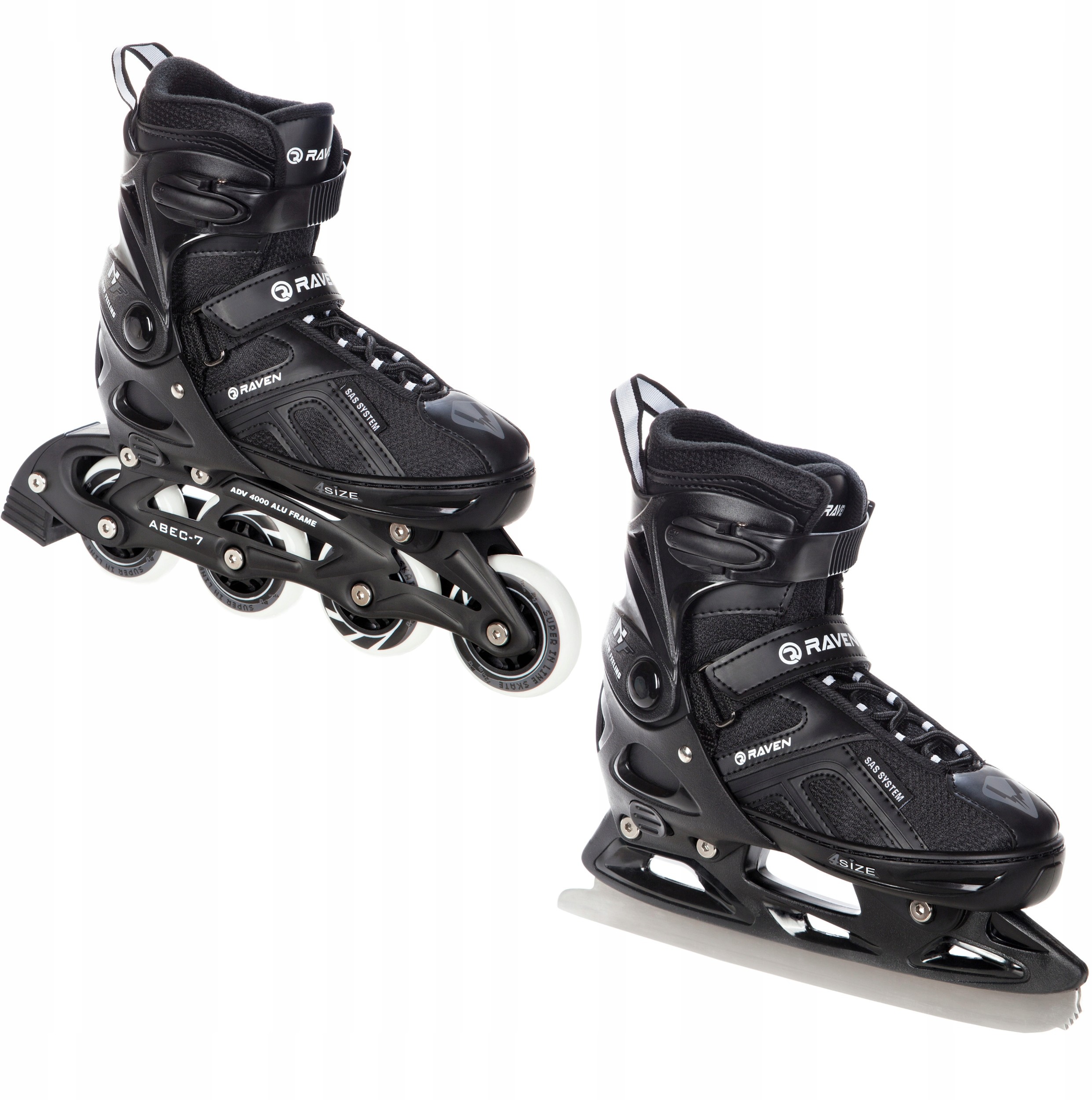 Rolki Łyżwy 2w1 Raven Pulse Black 37-40