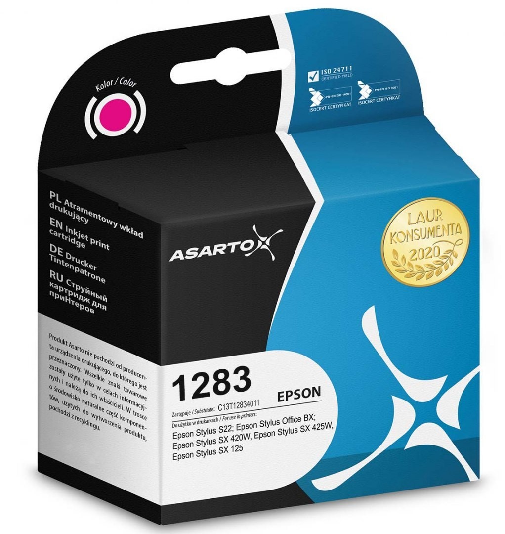 Asarto Tusz do Epson 1283 | C13T12834012 | 176 str. | magenta
