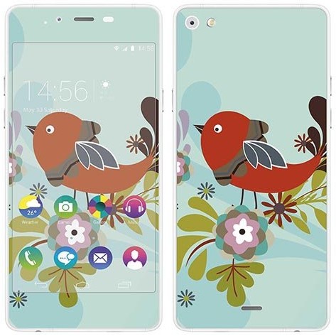 Wiko Royal Sticker Royal tatuaż ścienny RS. 122111 samoprzylepny do Highway Pure z motywem kwiatu i pędy RS.122111