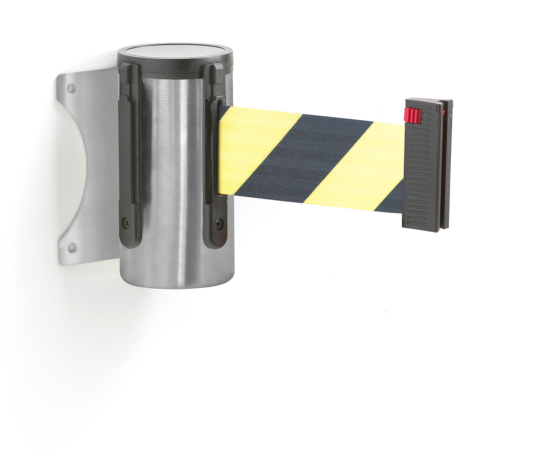AJ Produkty Uchwyt z taśmą, montaż do ściany, 2300 mm, szczotkowa stal, żółty/czarny