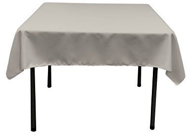 LA Linen La Linen poliester poplin Square tablecloth TCpop52x52GrayLgtP41