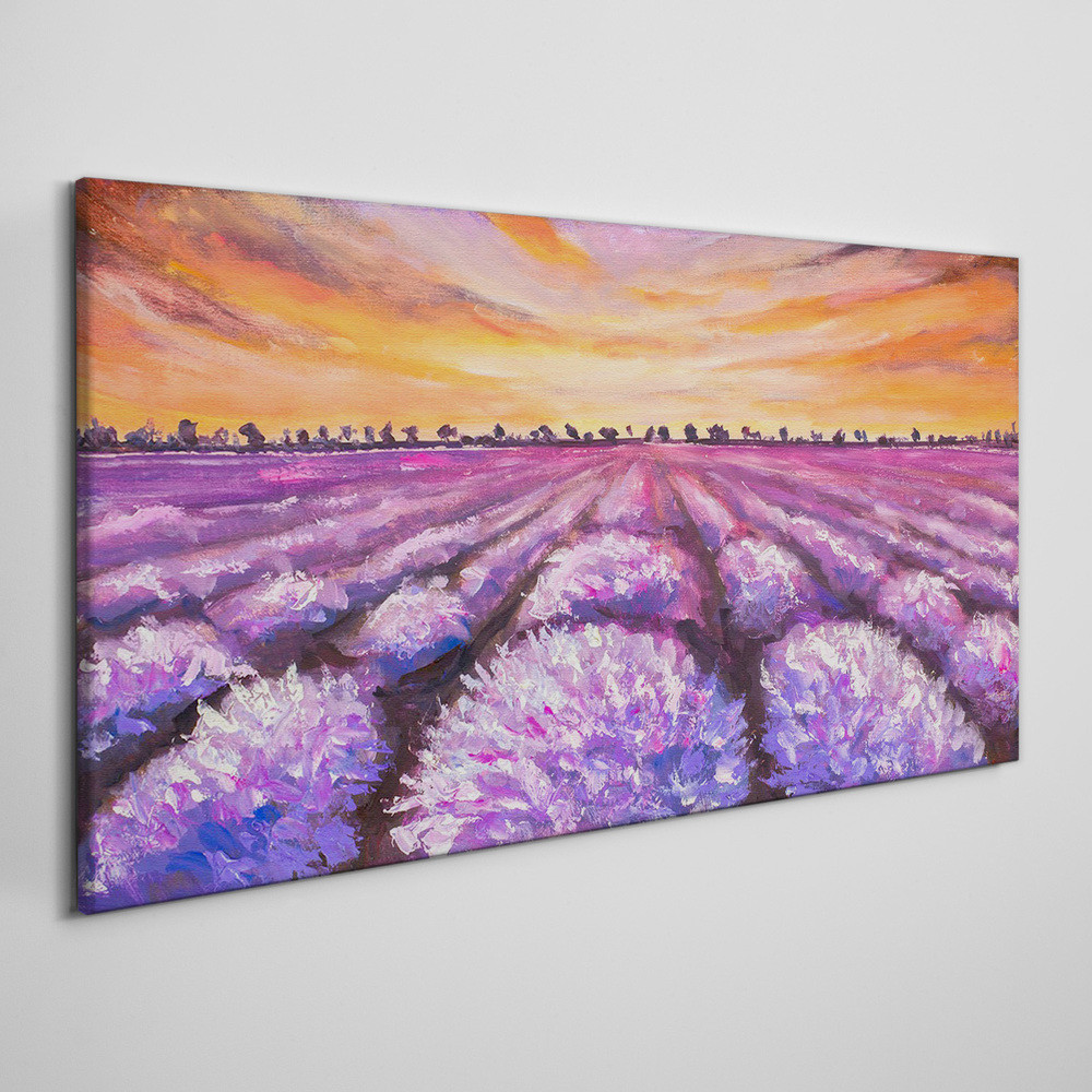 PL Coloray Obraz Canvas Lawenda pole zachód słońca 120x60cm