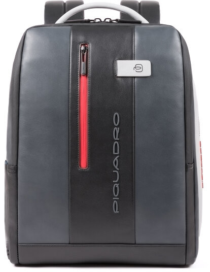 Piquadro Urban Business Plecak skórzana 41 cm przegroda na laptopa grey-black CA4818UB00-GRN