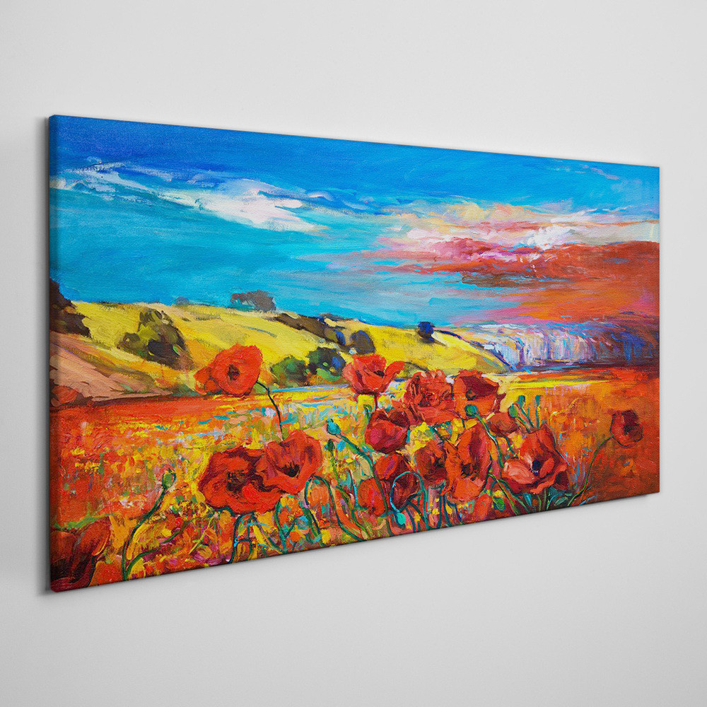 PL Coloray Obraz Canvas Nowoczesny Kwiaty niebo 140x70cm