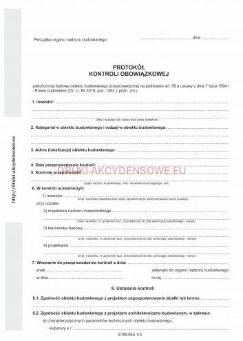 Firma krajewski Protokół kontroli obowiązkowej [Pu/Pb-56] wersja elektroniczna Pu/Pb-56_E