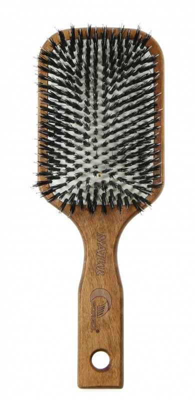 GORGOL NATUR - Pneumatyczna szczotka do włosów z naturalnego włosia + ROZCZESYWACZ - 15 18 142 - C