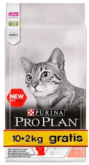 Purina Pro Plan Cat Sterilised Optisenses Salmon 12kg 10+2kg gratis)