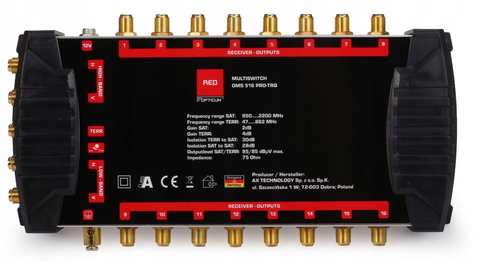 Opticum MultiSwitch 5/ 16 Wyjść Tv Regulacja 15dB