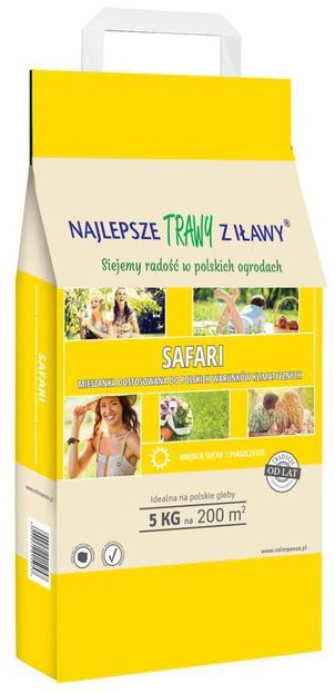 Najlepsze Trawy z Iławy Trawa na miejsca nasłonecznione SAFARI 5 kg