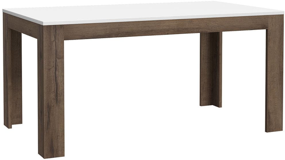 shumee Stół rozkładany Dąb Szlachetny Biały Połysk