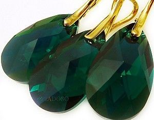 Arande SWAROVSKI NAJNOWSZE! komplet EMERALD ZŁOTE SREBRO 1883137456