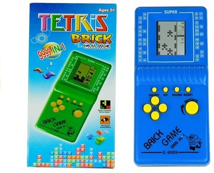 Lean Toys Gra Elektroniczna Tetris kieszonkowa niebieska