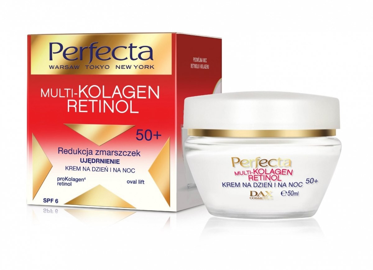 Perfecta DAX Multi-Kolagen Retinol 50+ Krem redukujący zmarszczki ujędrniający na dzień i noc 50ml 96112