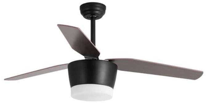 Luces Exclusivas LAMPA sufitowa LE42556 Luces Exclusivas drewniana OPRAWA lampowentylator LED 18W 3000K plafoniera wiatrak czarny drewno __code-69278