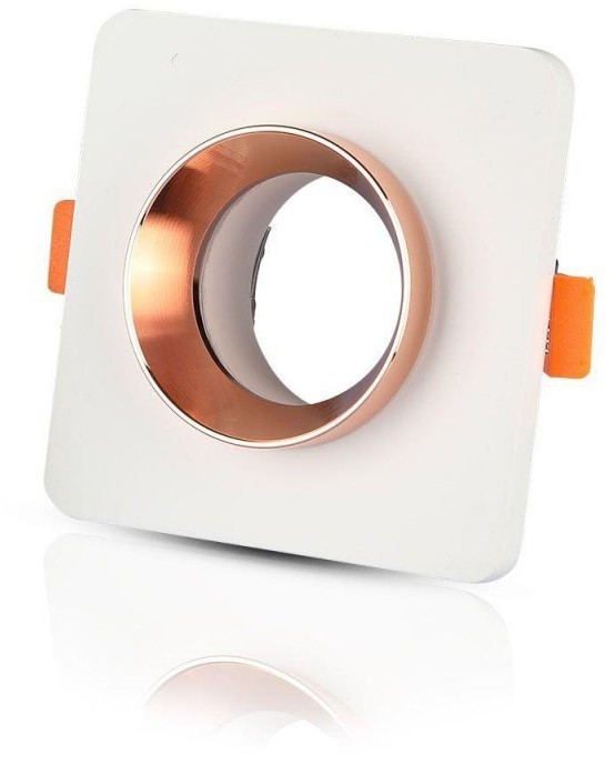 v-tac Oprawa Oczko V-TAC GIPS BETON GU10 Kwadrat Wpuszczany Biały/Różowe Złoto VT-862