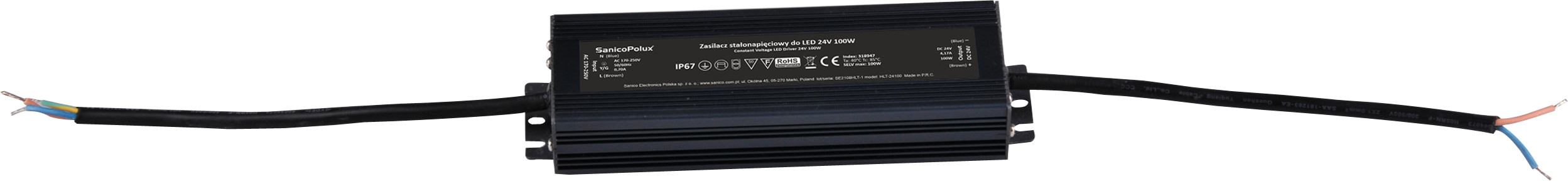 Polux Zasilacz stałonapięciowy do LED 24V 100W IP67 SANICO 318947