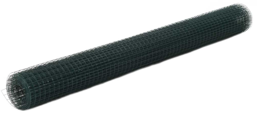 vidaxl Ogrodzenie z siatki, stal i PVC, 10x1,5 m, zielone