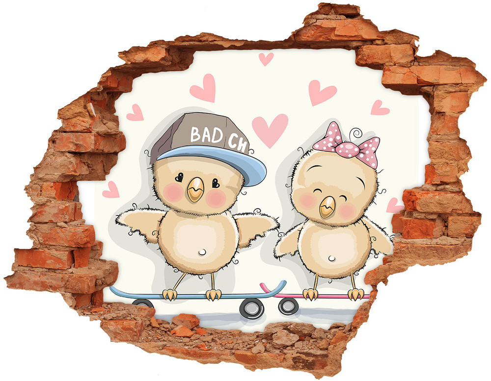 Wallmuralia.pl Samoprzylepna naklejka Ptaki na deskorolce