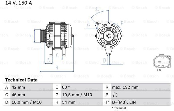 BOSCH Alternator 0 986 084 230 0 986 084 230