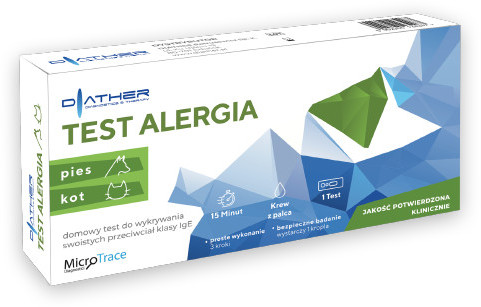 Diather Test Alergia - pies, kot - domowy test kasetkowy