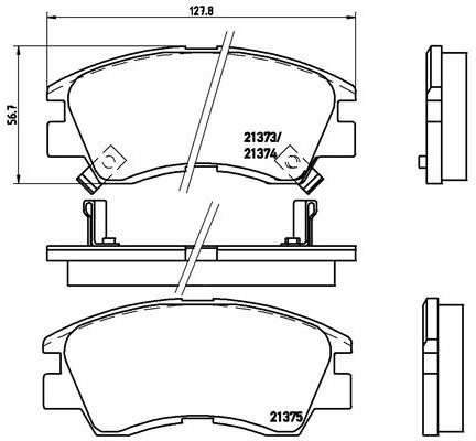 BREMBO Zestaw klocków hamulcowych, hamulce tarczowe P 54 008
