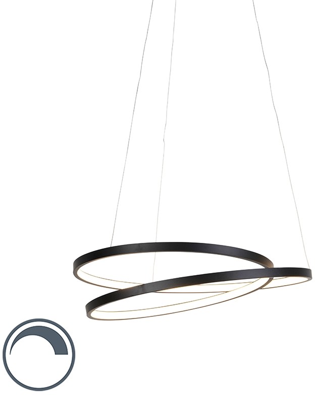 Paul Neuhaus Designerska lampa wisząca czarna 56cm LED ściemnialna - Rowan