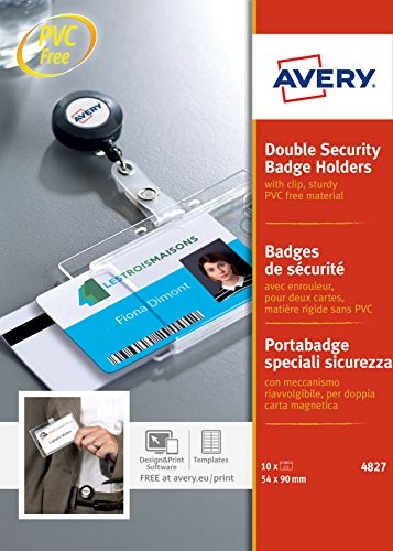 Avery Dennison Avery legitymację uchwytu do 2 identyfikatorów, 54 X 90 MM, przezroczysty 4827