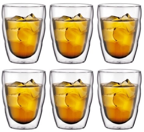 Bodum Pilatus 2-częściowy zestaw kieliszków (podwójne ścianki, izolowane, nadaje się do mycia w zmywarce) przezroczysty, przezroczysty, 0,25 L 10484-10-12