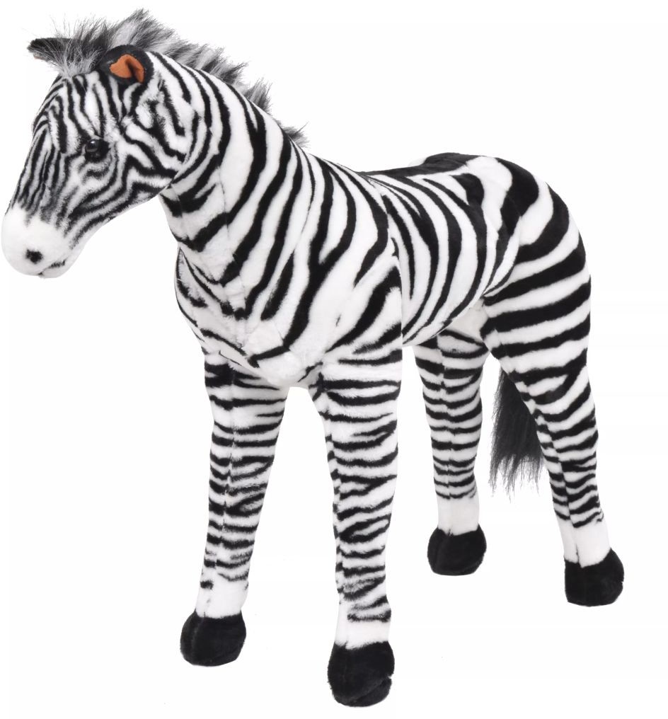 vidaXL vidaXL Pluszowa zebra, stojąca, czarno-biała, XXL