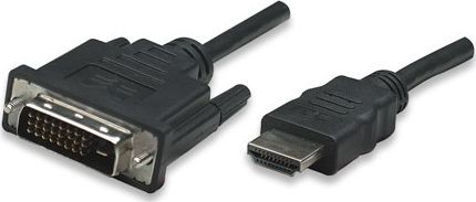 Manhattan Kabel HDMI DVI-D 1m czarny 322782 322782