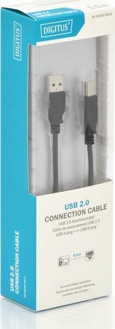 Digitus Kabel USB USB 2.0 Anschlusskabel Typ A B St/St 5.0m sw DB-300105-050-S