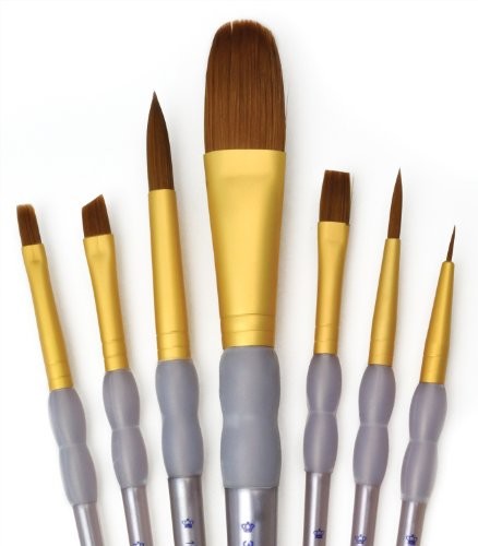Royal Langnickel Royal & Lang Niklowo RCC 409  crafters Choice, Brown taklon owalny 7-częściowy zestaw pędzli mieszane RCC 409