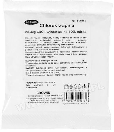 Browin Chlorek wapnia 100g Browin CaCl2 spożywczy ser 411211