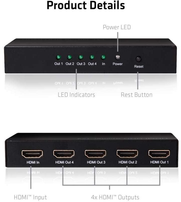 Club 3D Club 3D Splitter HDMI 4x 4K60Hz UHD CSV-1380 ! CSV-1380