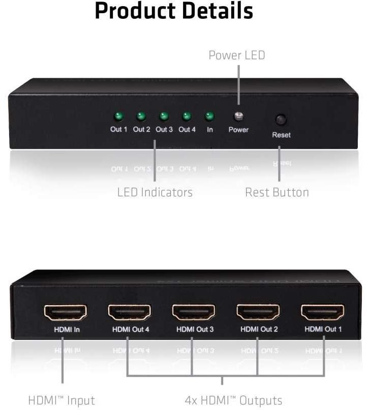 Club 3D Club 3D Splitter HDMI 4x 4K60Hz UHD CSV-1380 Darmowa dostawa! CSV-1380