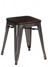 D2.DESIGN Stołek Paris Wood metal sosna szczotkowa 94674