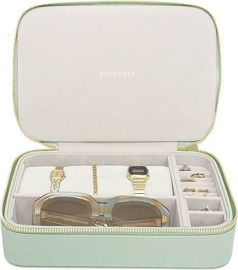 Stackers Pudełko podróżne na biżuterię i akcesoria Stackers Travel zieleń szałwiowa 74526