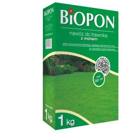 Biopon Nawóz do trawnika z mchem, karton 1kg, marki