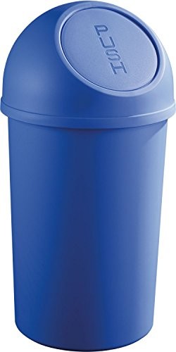 Helit h2401334 pojemnik na odpady z systemem Push klapa wrzutowa, 45 L, niebieski H2401334