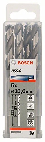 Bosch Professional Bosch Pro szlifowane wiertło do metalu HSS-G (5 sztuki,  10,6 MM) 2608585526