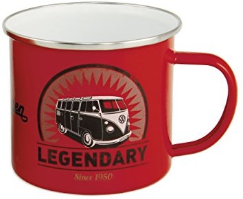 VW Collection by BRISA emaliowany kubek do kawy z motywem Volkswagen Bulli T1., czerwony BUTA15