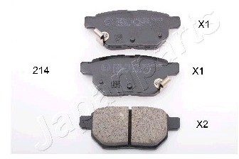 JAPANPARTS Zestaw klocków hamulcowych, hamulce tarczowe PP-214AF