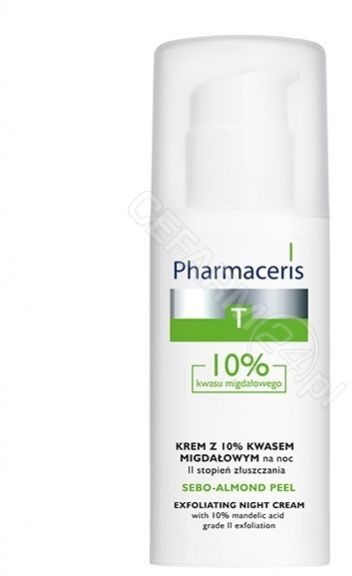 DR IRENA ERIS Pharmaceris T sebo almond peel krem z 10% kwasem migdałowym na noc II stopień złuszczania 50 ml | DARMOWA DOSTAWA OD 149 PLN!