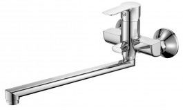 Bruckner BARON bateria umywalkowa/wannowa ścienna rozstaw 100mm wylewka 338mm chrom 612.035.1