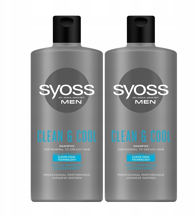 Syoss Men Clean&Cool Szampon do włosów 2 x 440