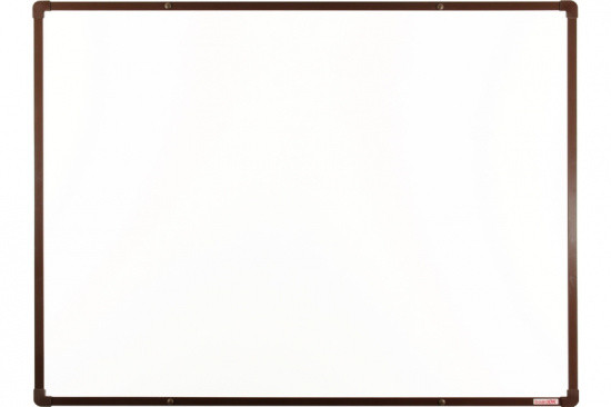 boardOK Biała ceremiczna tablica magnetyczna boardOK, 120 x 90 cm, brązowa ramka 535084