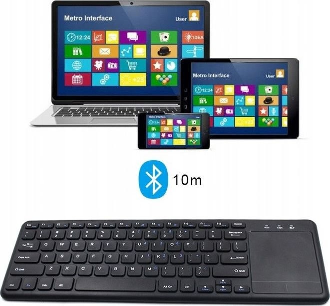 Pan i Pani Gadżet Klawiatura bezprzewodowa TOUCH PAD Czarny