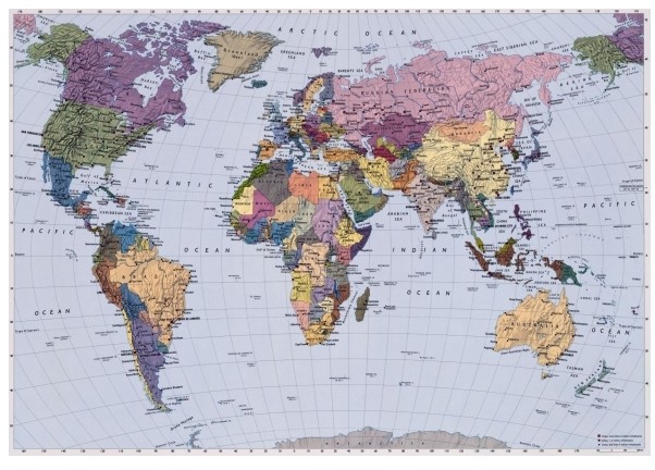 Fototapeta Mapa Świata 270 x 188 cm