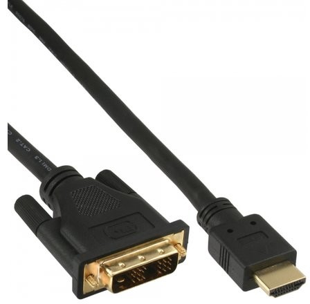 InLine kabel HDMI-DVI, pozłacane styki, wtyczka HDMI na wtyczka DVI 18+1 - 5m 17665P